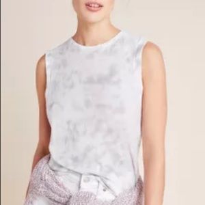 AGOLDE Ameenah Tie Dye Muscle Tee Tank Top Lolite White Purple Gray Sz Large NWT